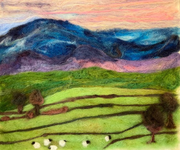 Felt landscape created by Jane Firth